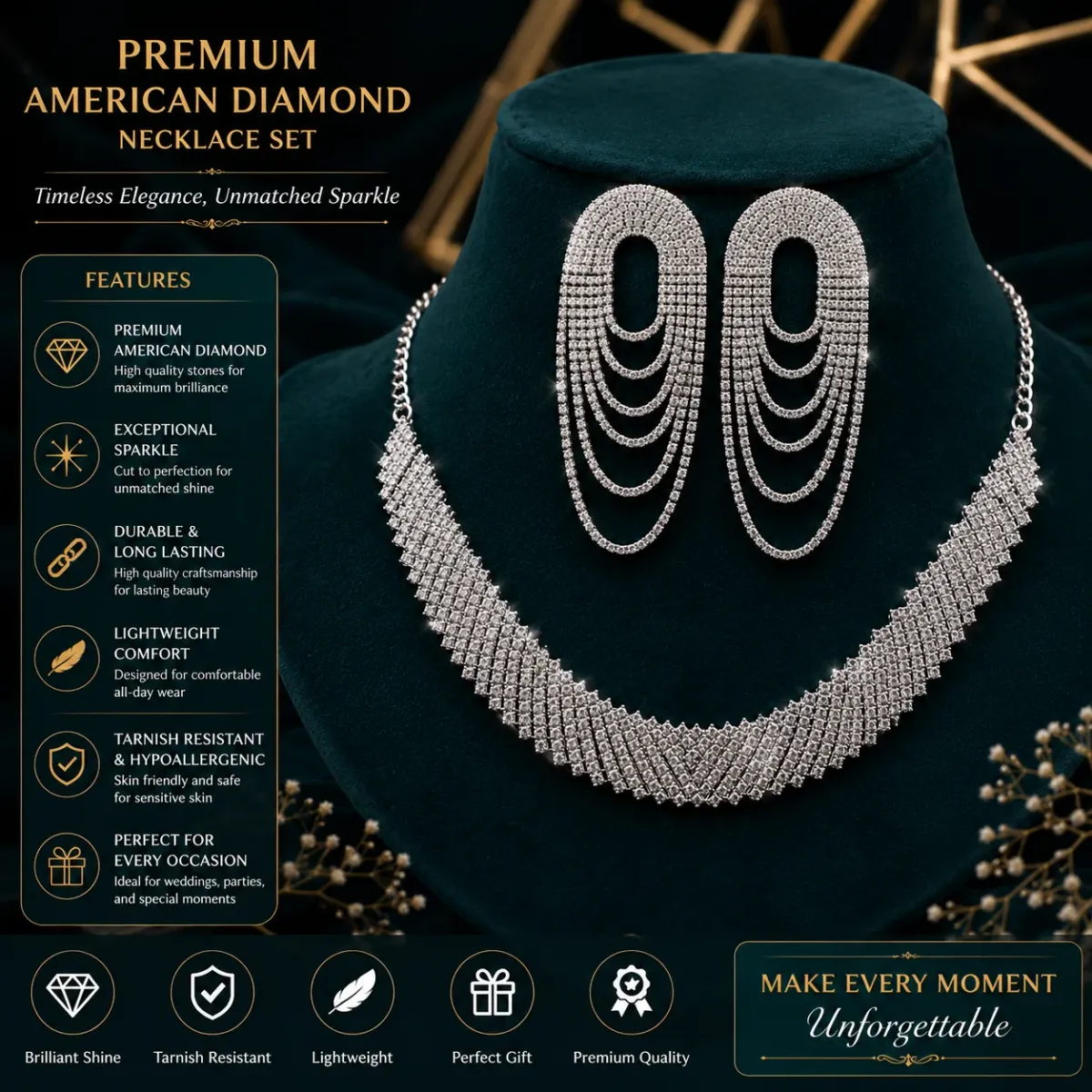 Bridal & Party Wear Jewellery with Long Statement Earrings - image 2